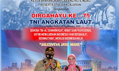 Keluarga Besar Polres Rote Ndao Bersama Bhayangkari Ucapkan Dirgahayu TNI AL  Ke - 75