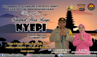 Kapolres Rote Ndao dan Bhayangkari Cabang Rote Ndao Berikan Ucapan Selamat Hari Raya Nyepi