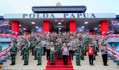 Panglima TNI dan Kepala Staf Resmikan Polda Papua Baru, Kapolri: Wujud Sinergitas Makin Kokoh