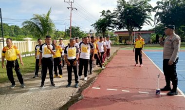 Cek kesiapan Personel, Polres Rote Ndao Gear Samjas dan Ujian BDP Semester 1 Tahun 2023.