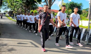 Jumat Sehat, Personel Polres Rote Ndao Laksanakan Olahraga Bersama