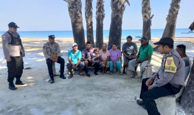 Sambangi Warga Pesisir, Polsek Pantai Baru Berikan Imbauan Kamtibmas