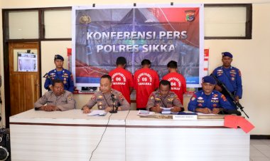 Sat Polairud Ungkap Penangkapan Ikan Dengan Menggunakam Bahan Kimia, Polres Sikka Gelar Konferensi Pers