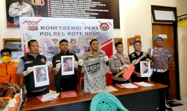 Polres Rote Ndao Gelar Konferensi Pers Kasus Penganiayaan, Tersangka Dihadiahi Timah Panas