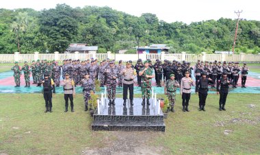 Bersama TNI, Polres Rote Ndao Gelar Patroli Skala Besar Mengamankan Hari Pencoblosan Pemilu 2024