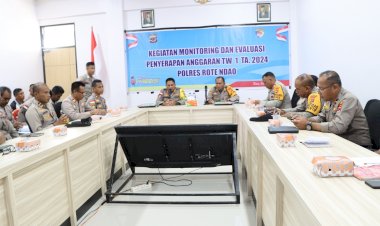 Kontrol Penyerapan Anggaran, Polres Rote Ndao Gelar Monitoring dan Evaluasi TW I Tahun 2024