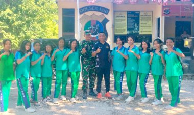 Kapolsek Rote Barat Daya Pimpin Apel Kerja Bakti Bersama TNI dan Siswa