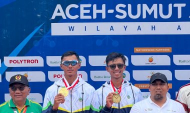 Dendri Mualidzar Borong 2 Emas Lewat Cabor Dayung Rowing Di XXI Aceh Sumut