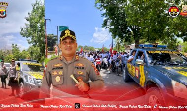 Kapolres Rote Ndao : Personel Polres Rote Ndao Kawal Ketat Mobilisasi Massa Pada Kampanye Akbar Pilkada Serentak 2024 Untuk Kamseltibcar Lantas