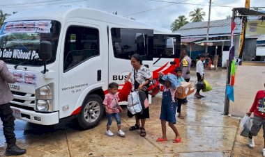 Polres Rote Ndao Gelar  Angkutan  Gratis Bagi Masyarakat  Dari Pelabuhan Pantaibaru Menuju Terminal Metina
