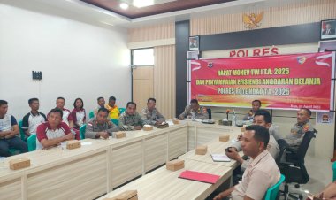 Kapolres Rote Ndao : Monitoring Dan Evaluasi Anggaran TW I Polres Rote Ndao TA 2025, Koreksi Untuk  Tri Wulan II