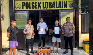Operasi Pekat Turangga 2025, Polsek Lobalain Amankan Lima Puluh Lima Botol Moke