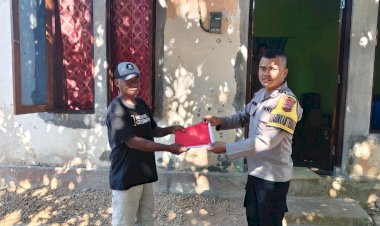 Bendera Dari Bhabinkamtibmas  Untuk Warga Binaan Tingkatkan Rasa Nasionalime