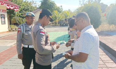 Kapolsek Rote Barat dan Propam Lakukan Sidak Terhadap Personel Polsek Rote Barat
