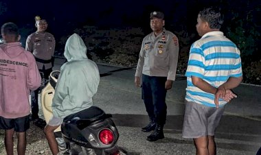 Patroli Malam Personel Polsek Rote Tengah Cegah Tindak Pidana
