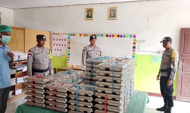 Polsek Pantaibaru Bantu Distribusi MBG  Bagi 30 Sekolah