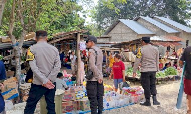KRYD Polsek RBD Pada Pasar Sakubatun Jamin Kenyamanan Warga