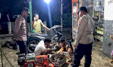 Patroli Malam Personel Polsek Rote Tengah Jaga Kamtibmas Tetap Kondusif