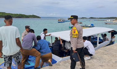 Polsek RBD Monitoring Aktifitas Penyeberangan Warga Menuju Pulau Landu