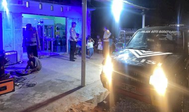 Polsek Rote Barat Laut Gelar Patroli Malam, Langkah Efektif  Cegah Tindak Pidana