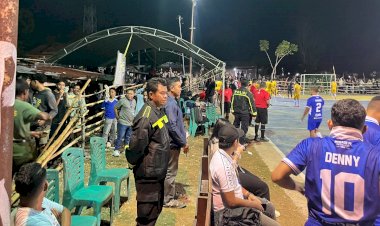 Polsek Rote Barat Laut Lakukan Pengamanan  Pertandingan Futsal  Paulus Cup, Jamin Kegiatan Masyarakat Berjalan Aman