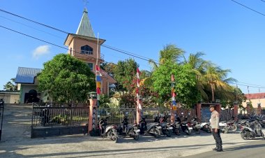 Melalui Minggu Kasih, Polsek Pantai Baru Amankan Jalannya Ibadah Gereja
