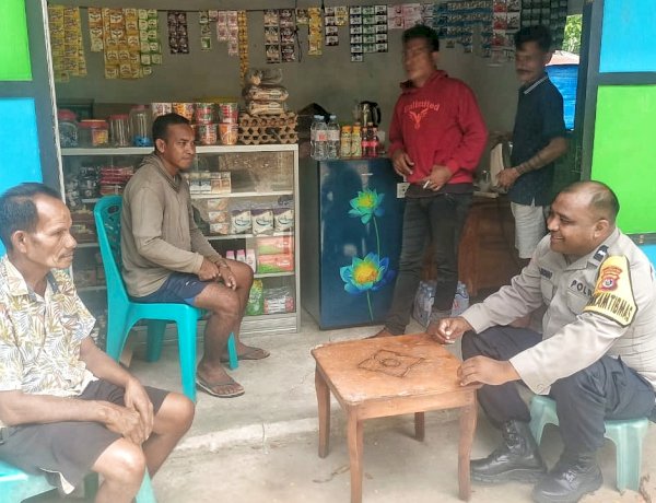 Bhabinkamtibmas Polsek Pantaibaru Gelar Patroli Dialogis Untuk  Jaga Keamanan