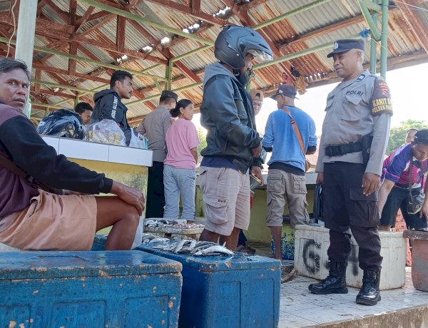Pengamanan di Pasar Olafulihaa, Polsek Pantaibaru Pastikan Keamanan Masyarakat