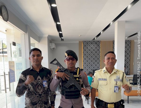 Gelar Pengamanan, Satuan Samapta Polres Rote Ndao Tempatkan Personel di Beberapa Obyek Sasaran