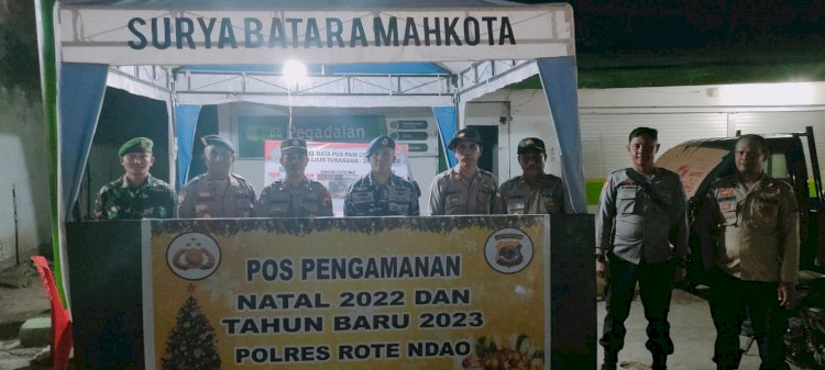 Kabag Ops Polres Rote Ndao Cek Pos Pengamanan Nataru 2022-2023