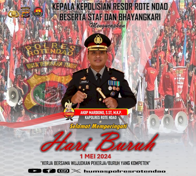 Memperingati Hari Buruh, Kapolres Rote Ndao Beri Ucapan Selamat