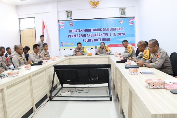 Kontrol Penyerapan Anggaran, Polres Rote Ndao Gelar Monitoring dan Evaluasi TW I Tahun 2024