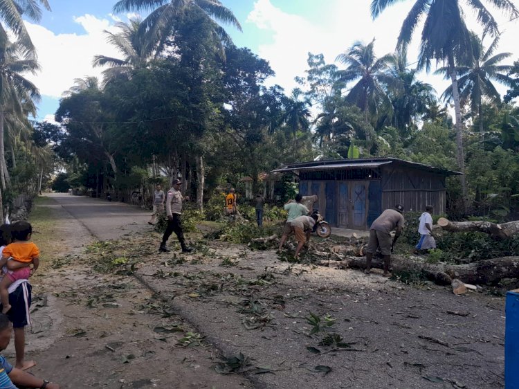 Respon Cepat Personel Polsek Rote Selatan Bersama Warga Cegah Kecelakaan