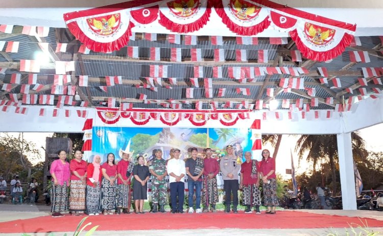 Personel Polsek Pantai Baru Pastikan Rangkaian  Kegiatan Perayaan HUT RI Ke 79 Berjalan Aman