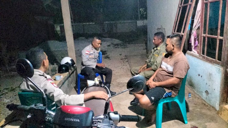 Kanit Binmas Polsek Rote Tengah Lakukan Pemantauan Pam Swakarsa Desa Lidabesi Kecamatan Rote Tengah