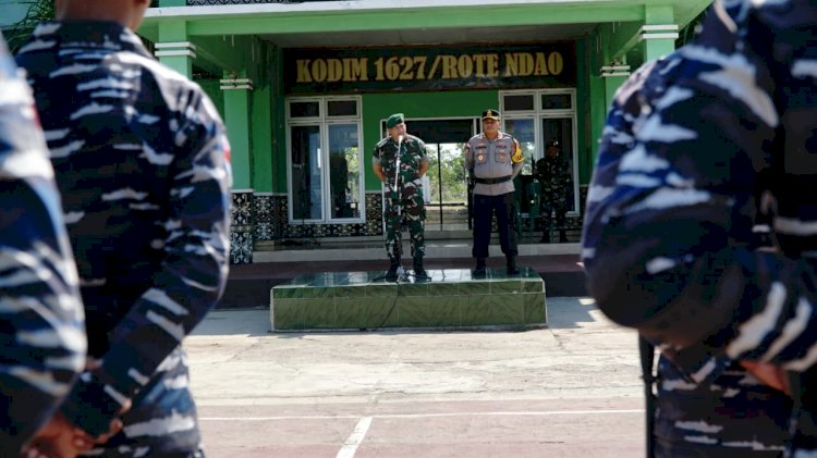 Personel TNI Polri Melaksanakan Apel Gabungan  Pengamanan  Presiden Timor Leste.