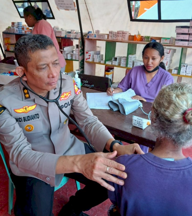 Bakti Kesehatan Polri di Posko Pengungsian Bantu 1.115 Pengungsi Korban Erupsi Gunung Lewotobi