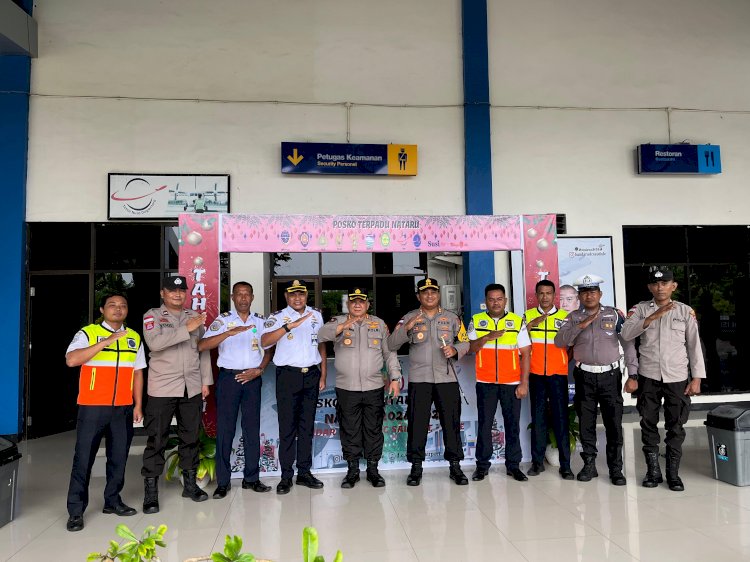 Kapolres Rote Ndao Dampingi  Pamatwil Polda NTT Monitoring Pos Pelayanan Bandara DC Saudale