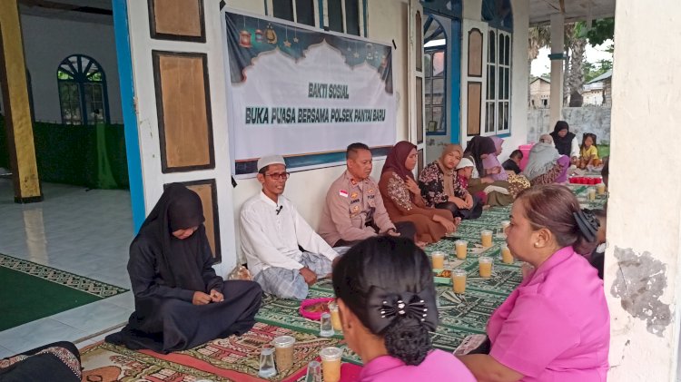 Polsek Pantaibaru Menggelar Buka Puasa Bersama Anak Yatim Dan Kaum Duafa