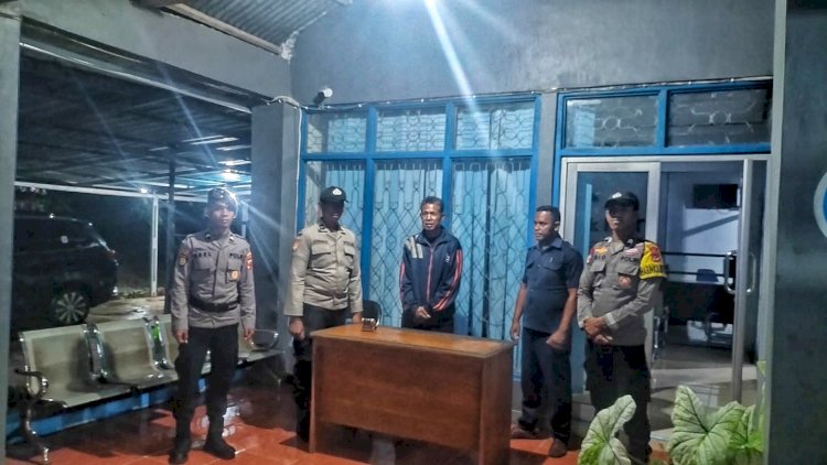 Patroli Malam Personel Polsek Pantaibaru Monitoring Obyek Vital Bank NTT Capem Pantaibaru