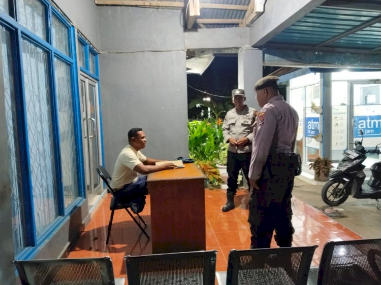 Patroli Malam Personel Polsek Pantaibaru Untuk Jamin Keamanan Warga
