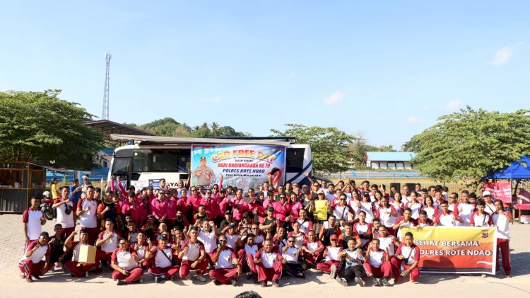 Car Free Day Bersama Masyarakat, Polres Rote Ndao Fasilitasi Layanan Publik Dan Bakti Kesehatan