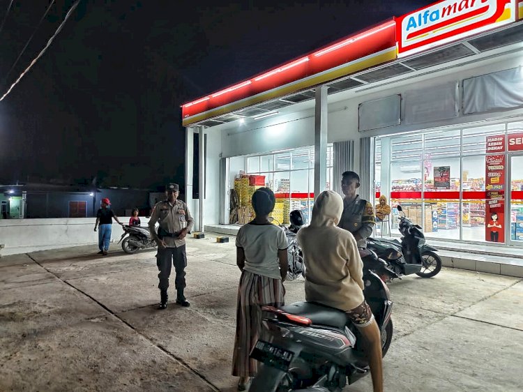 Patroli Malam Personel Rote Timur Untuk Jaga Kamtibmas Tetap Kondusif