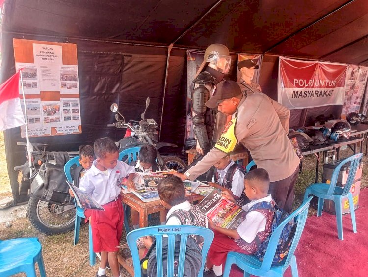 Perpustakaan Keliling Bhabinkamtibmas Tingkatkan Minat Literasi Anak