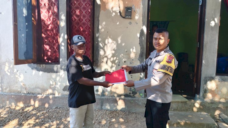 Bendera Dari Bhabinkamtibmas  Untuk Warga Binaan Tingkatkan Rasa Nasionalime