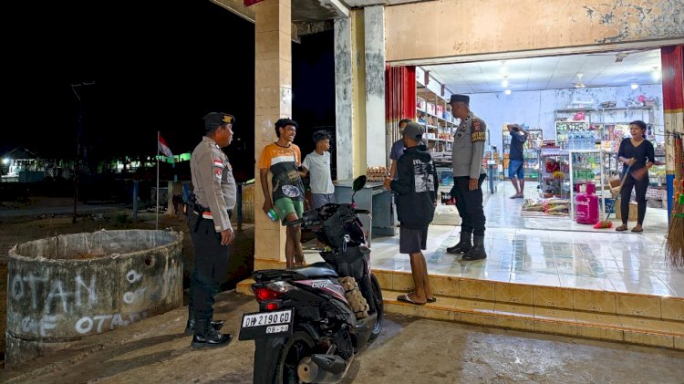 Patroli Malam Personel Polsek Pantaibaru, Langkah Tepat Cegah Aksi Kriminalitas