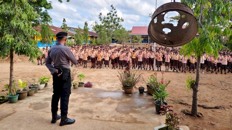 Cara Unik Polsek Pantaibaru Lakukan Edukasi Kamtibmas di Lingkungan Sekolah