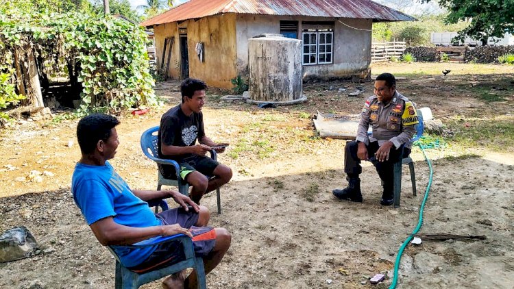 Sambangi Warga, Bhabinkamtibmas Polsek Pantaibaru Ajak Untuk Tingkatkan P2B