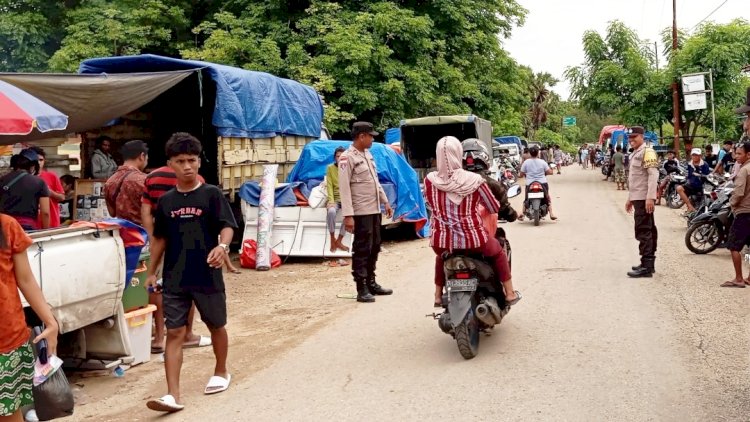 Pastikan Kamtibmas Terjaga, Polsek RBD Tingkatkan Pengamanan Pada Pasar Tudameda
