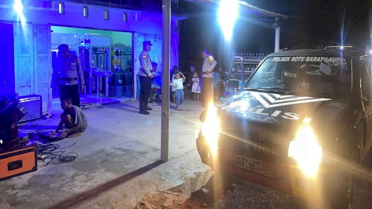 Polsek Rote Barat Laut Gelar Patroli Malam, Langkah Efektif  Cegah Tindak Pidana